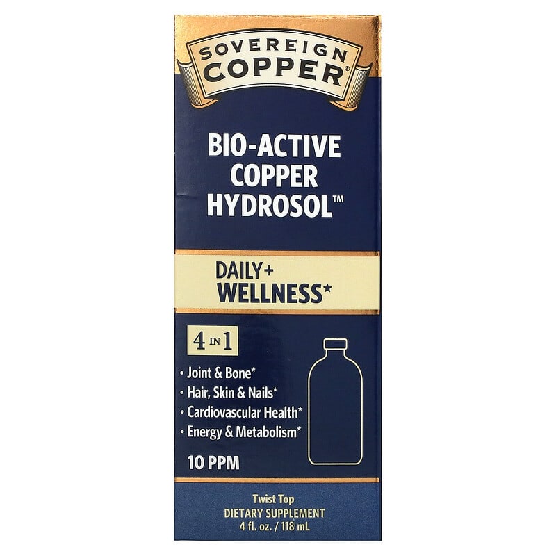 Sovereign Silver Bio-Active Copper Hydrosol 10 PPM 4 fl oz (118 ml) 1 Sovereign Silver Bio-Active Copper Hydrosol 10 PPM 4 fl oz (118 ml) 684088232401
