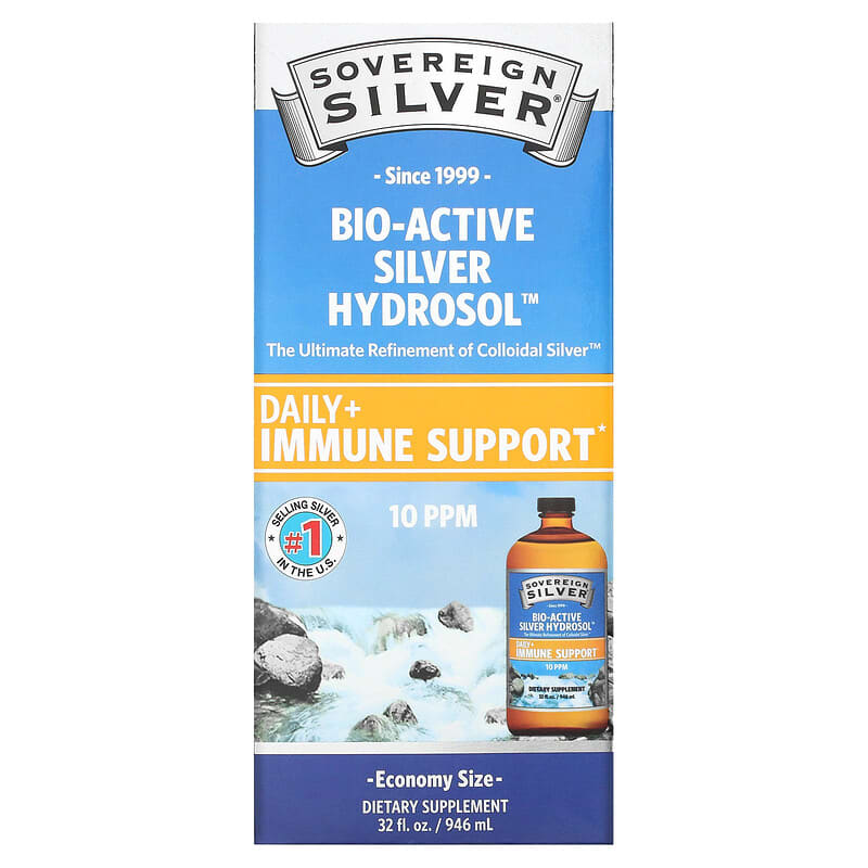 Sovereign Silver Bio-Active Silver Hydrosol 10 ppm 32 oz (946 ml) 1 Sovereign Silver Bio-Active Silver Hydrosol 10 ppm 32 fl oz (946 ml) 684088232388