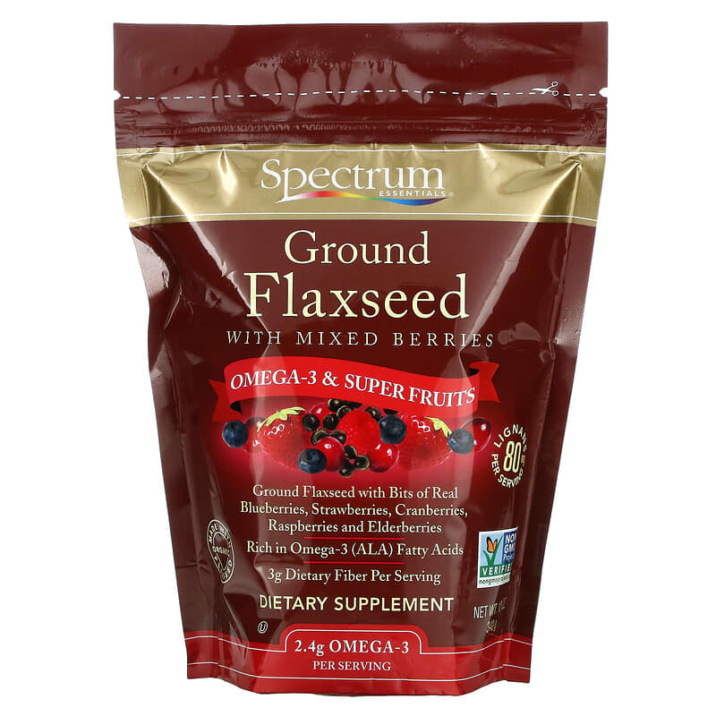 Spectrum Essentials Ground Flaxseed with Mixed Berries 12 oz (340 g) 1 Spectrum Essentials Ground Flaxseed with Mixed Berries 12 oz (340 g) 022506125070