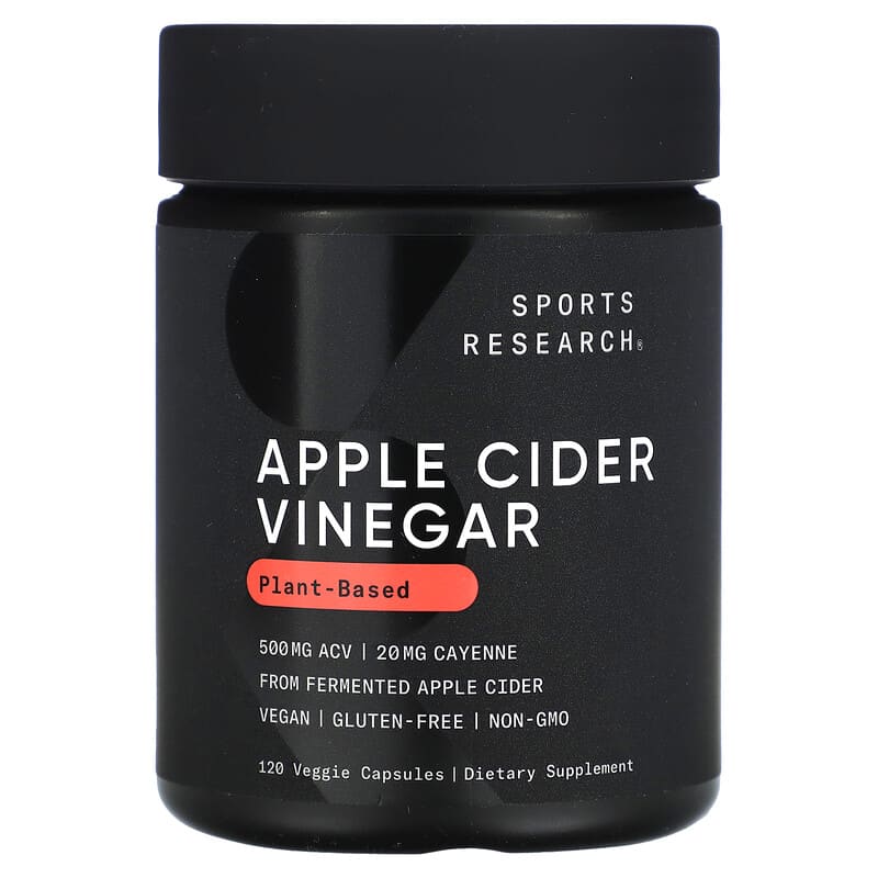 Sports Research Apple Cider Vinegar with Cayenne Pepper 520 mg 120 viên 1 Sports Research Apple Cider Vinegar 120 Veggie Capsules 023249012238
