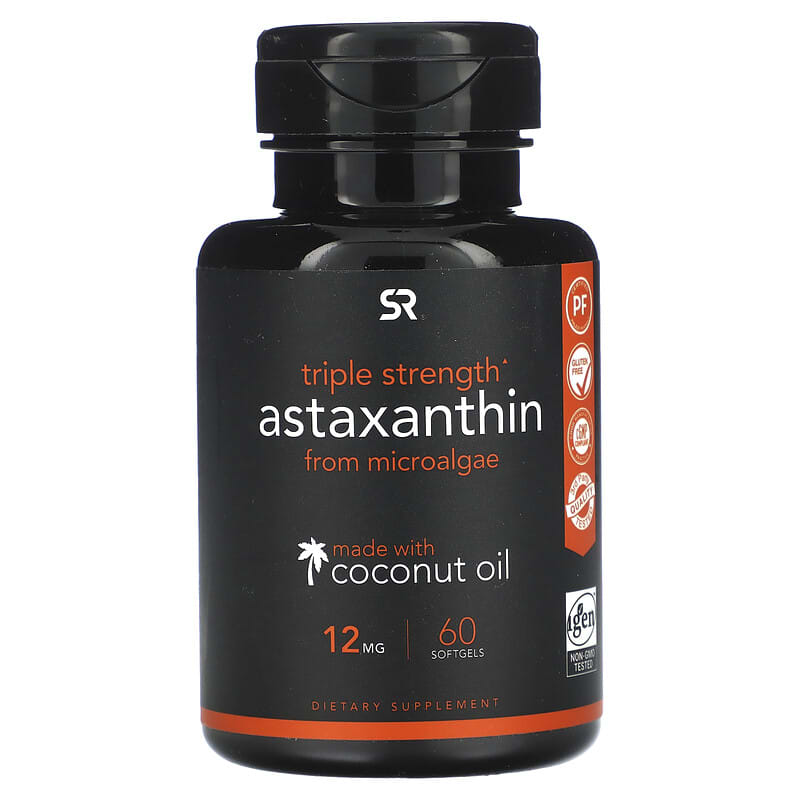 Sports Research Astaxanthin Triple Strength 12 mg 60 Softgels 1 Sports Research Astaxanthin Triple Strength 12 mg 60 Softgels 023249012566