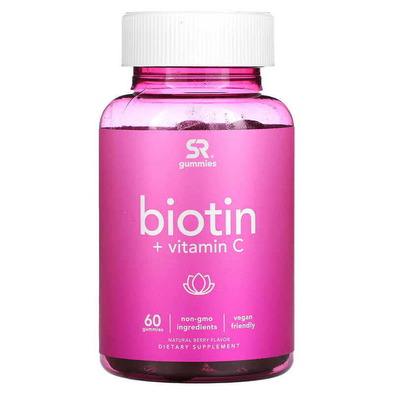 Sports Research Biotin + Vitamin C Natural Berry 60 Gummies 1 Sports Research Biotin + Vitamin C Natural Berry 60 Gummies 023249013037