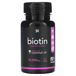 Sports Research Biotin with Coconut Oil 10.000 mcg 30 Veggie Softgels 023249011385