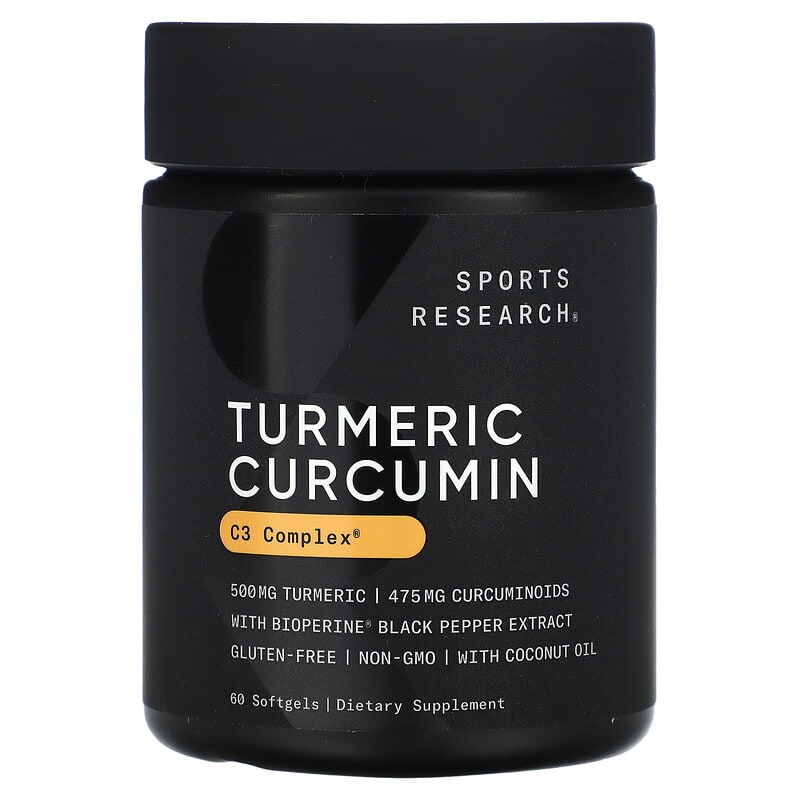 Sports Research C3 Complex Turmeric Curcumin 500 mg 60 Softgels 1 Sports Research C3 Complex Turmeric Curcumin 500 mg 60 Softgels 023249004585