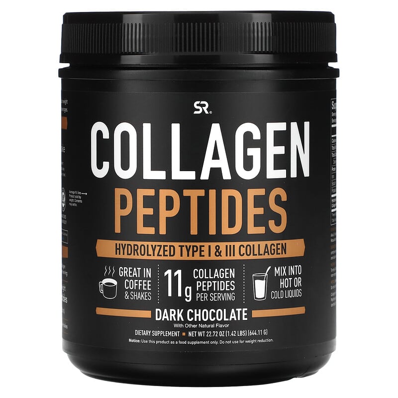 Sports Research Collagen Peptides Hydrolyzed Type I & III Collagen Dark Chocolate 1.42 lbs (644.11 g) 1 Sports Research Collagen Peptides Hydrolyzed Type I & III Collagen Dark Chocolate 1.42 lbs (644.11 g) 023249010975