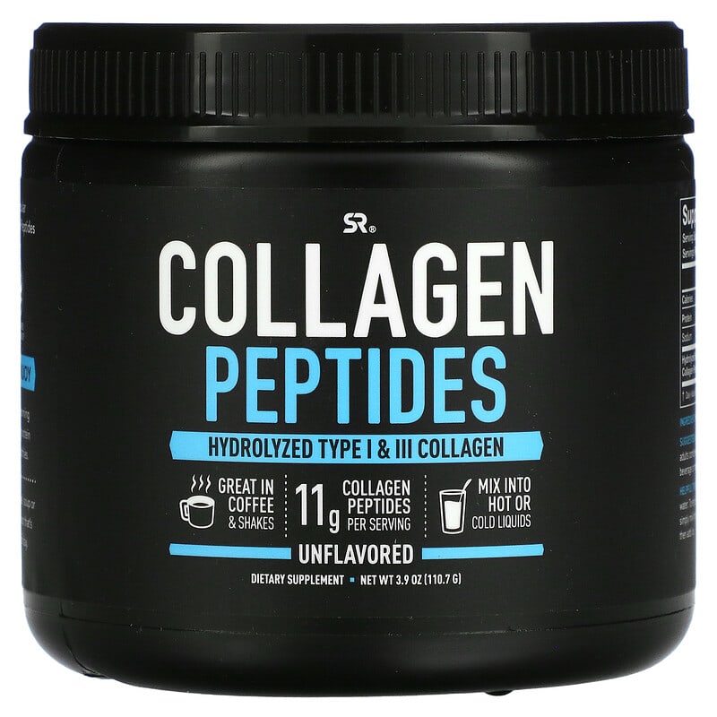 Sports Research Collagen Peptides Hydrolyzed Type I & III Collagen Unflavored 3.9 oz (110.7 g) 1 Sports Research Collagen Peptides Hydrolyzed Type I & III Collagen Unflavored 3.9 oz (110.7 g) 023249012641