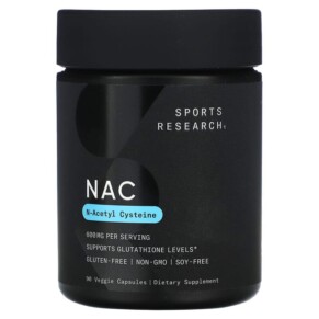 Sports Research NAC N-Acetyl-Cysteine 600 mg 90 Veggie Capsules 023249091561