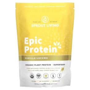 Sprout Living Epic Protein Organic Plant Protein + Superfoods Vanilla Lucuma 1 lb (456 g) 852457007091