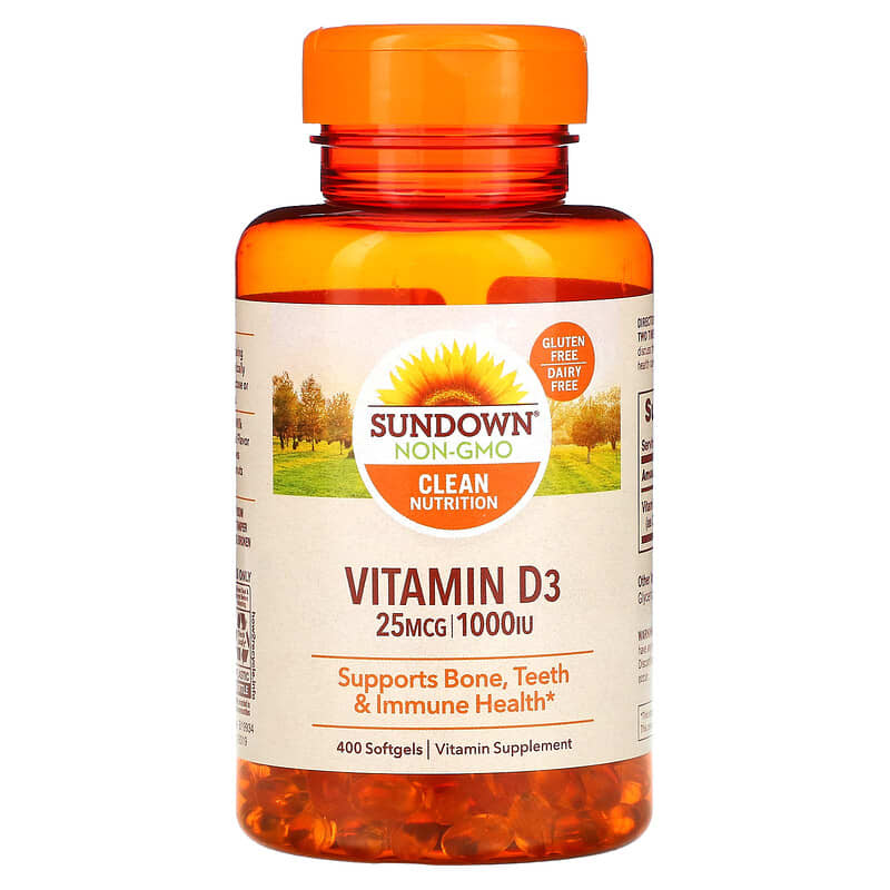 Sundown Naturals Vitamin D3 25 mcg (1,000 IU) 400 Softgels 1 Sundown Naturals Vitamin D3 25 mcg (1.000 IU) 400 Softgels 030768199951