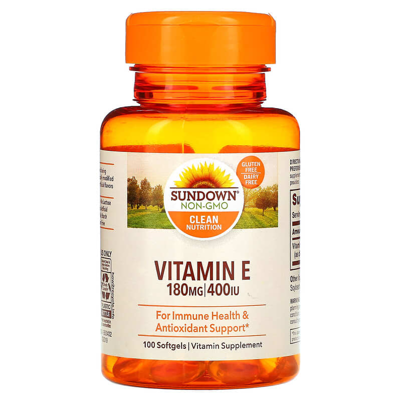 Sundown Naturals Vitamin E 180 mg (400 IU) 100 Softgels 1 Sundown Naturals Vitamin E 180 mg (400 IU) 100 Softgels 030768032685