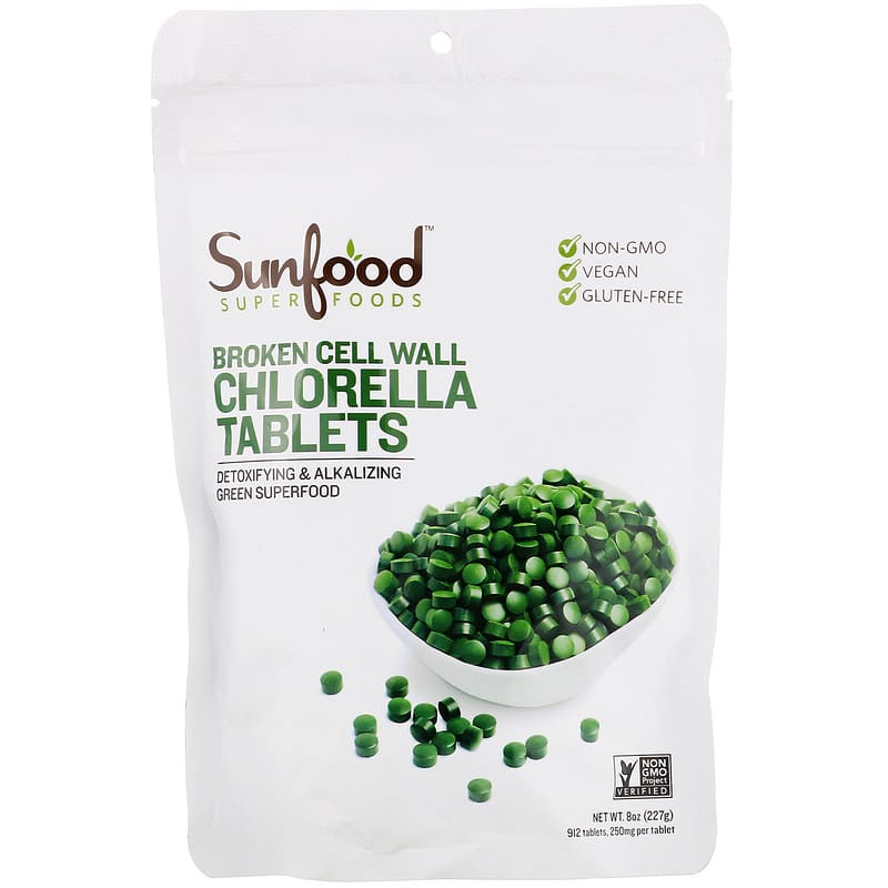 Sunfood Broken Cell Wall Chlorella viên 250 mg 912 viên 8 oz (227 g) 1 Sunfood Broken Cell Wall Chlorella Tablets 250 mg 912 Tablets 8 oz (227 g) 803813010644