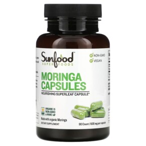 Sunfood Moringa Capsules 600 mg 90 Count 803813101847