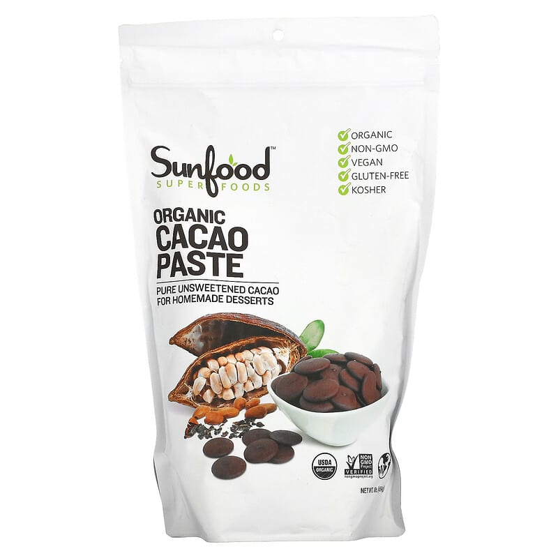 Sunfood Organic Cacao Paste 1 lb (454 g) 1 Sunfood Organic Cacao Paste 1 lb (454 g) 803813030901
