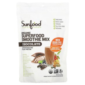 Sunfood Organic Superfood Smoothie Mix Chocolate 8 oz (227 g) 803813101571