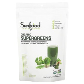 Sunfood Organic Supergreens 8 oz (227 g) 803813284342