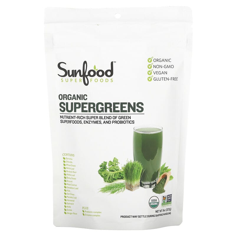 Sunfood Sun Is Shining Supergreens 8 oz (227 g) 1 Sunfood Organic Supergreens 8 oz (227 g) 803813284342