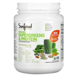 Sunfood Organic Supergreens & Protein 2.2 lb (997.9 g) 803813101465