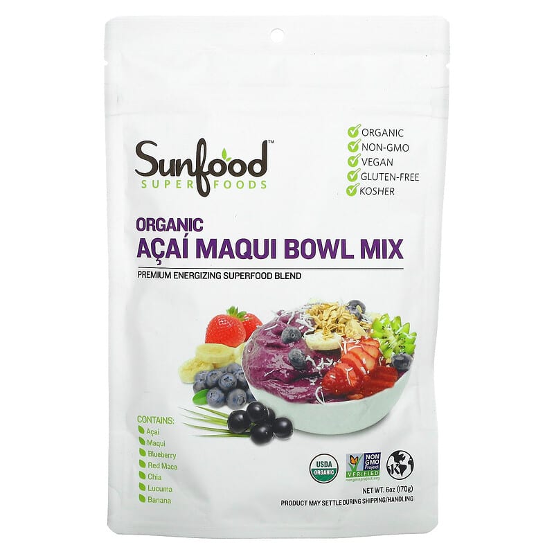 Sunfood Organic Acai Maqui Bowl Mix 6 oz (170 g) 1 Sunfood Superfoods Organic Acai Maqui Bowl Mix 6 oz (170 g) 803813101700