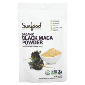 Sunfood Superfoods Organic Black Maca Powder 4 oz (113 g) 803813101182