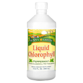 Sunny Green Liquid Chlorophyll Peppermint 100 mg 16.2 fl oz (480 ml) 632651560000