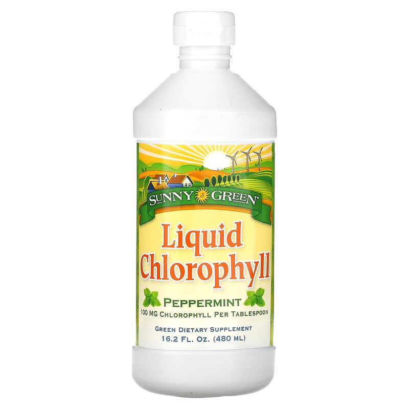Sunny Green Liquid Chlorophyll Peppermint 100 mg 16.2 oz (480 ml) 1 Sunny Green Liquid Chlorophyll Peppermint 100 mg 16.2 fl oz (480 ml) 632651560000