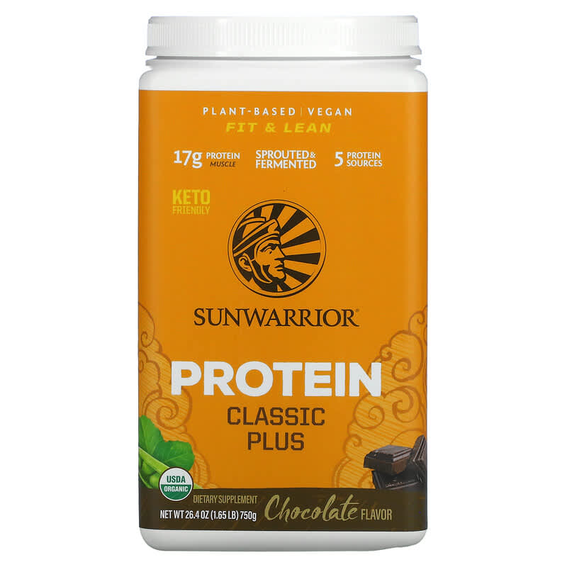 Sunwarrior Classic Plus Protein Plant Based Chocolate 1.65 lb (750 g) 1 Sunwarrior Classic Plus Protein Plant Based Chocolate 1.65 lb (750 g) 814784024172