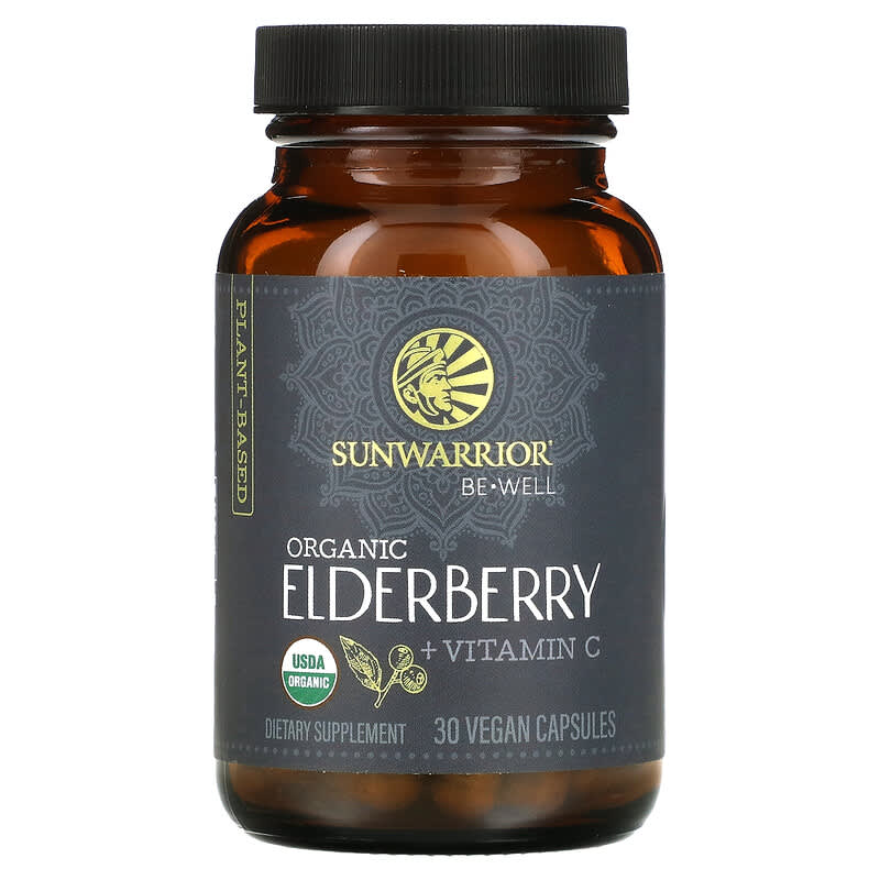 Sunwarrior Organic Elderberry + Vitamin C 30 Vegan Capsules 1 Sunwarrior Organic Elderberry + Vitamin C 30 Vegan Capsules 810100920098