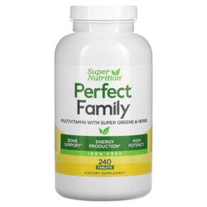 Super Nutrition Perfect Family Multivitamin with Super Greens & Herbs Iron Free 240 Tablets 033739002328