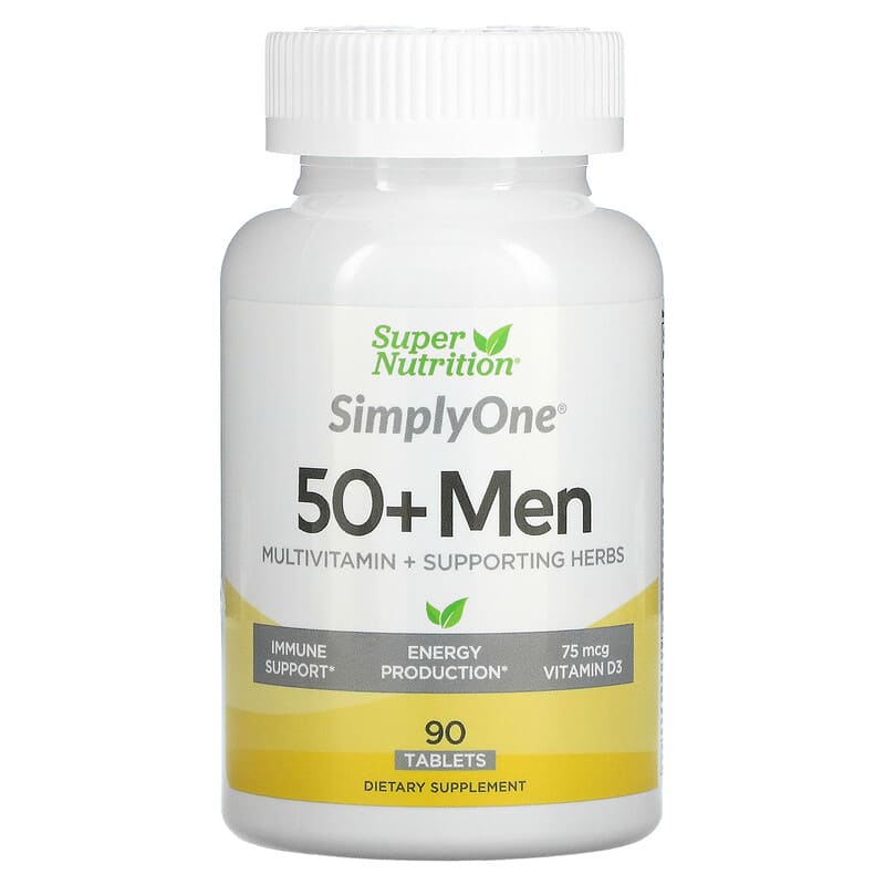 Super Nutrition SimplyOne 50+ Men Triple Power Multivitamins 90 viên 1 Super Nutrition SimplyOne Men’s 50+ Multivitamin with Supporting Herbs 90 Tablets 033739001963