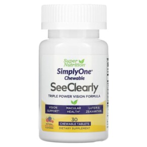 Super Nutrition SimplyOne See Clearly Triple Power Vision Formula Wild-Berry Flavor 30 Chewable Tablets 033739002649