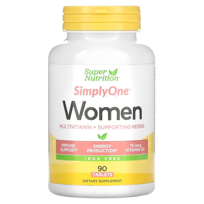 Super Nutrition SimplyOne Women Triple Power Multivitamins Iron-Free 90 viên 1 Super Nutrition SimplyOne Women’s Multivitamin + Supporting Herbs Iron-Free 90 Tablets 033739002199