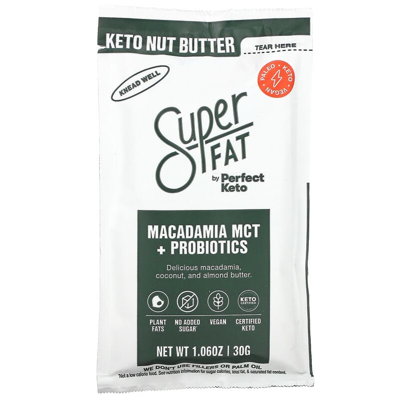 SuperFat Keto Nut Butter Macadamia MCT + Probiotics 1.06 oz (30 g) 1 SuperFat Keto Nut Butter Macadamia MCT + Probiotics 1.06 oz (30 g) 850000843455