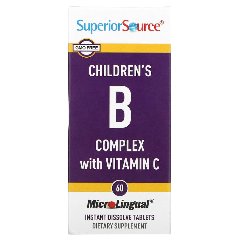 Superior Source Children's B Complex with Vitamin C 60 MicroLingual Instant Dissolve Tablets 1 Superior Source Children's B Complex with Vitamin C 60 MicroLingual Instant Dissolve Tablets 076635900800
