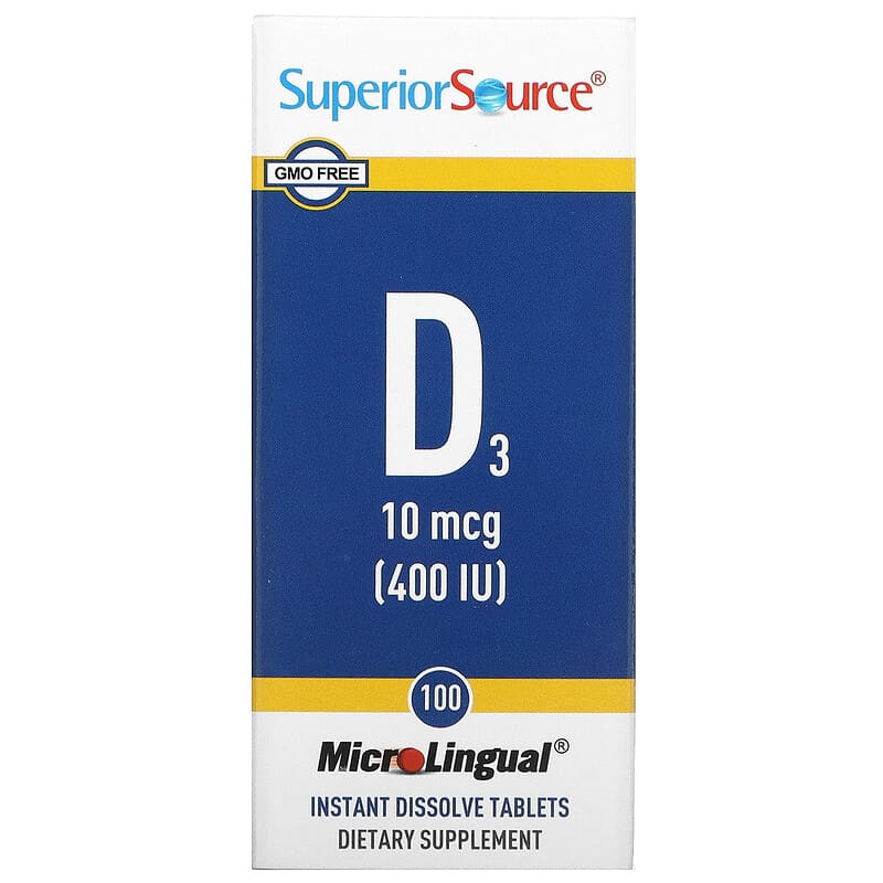 Superior Source D3 400 IU 100 MicroLingual Instant Dissolve viên 1 Superior Source D3 10 mcg (400 IU) 100 MicroLingual Instant Dissolve Tablets 076635904501