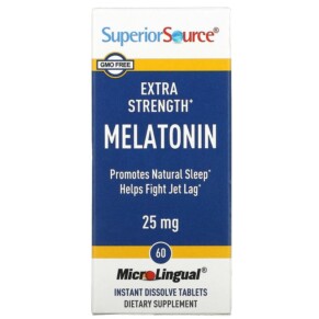 Superior Source Extra Strength Melatonin 25 mg 60 MicroLingual Instant Dissolve Tablets 076635921003