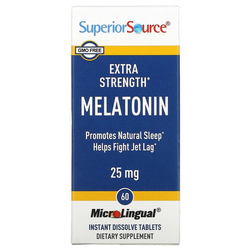 Superior Source Extra Strength Melatonin 25 mg 60 MicroLingual Instant Dissolve viên 1 Superior Source Extra Strength Melatonin 25 mg 60 MicroLingual Instant Dissolve Tablets 076635921003