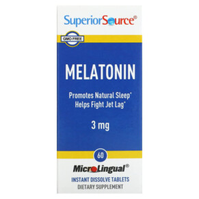 Superior Source Melatonin 3 mg 60 MicroLingual Instant Dissolve Tablets 076635900008