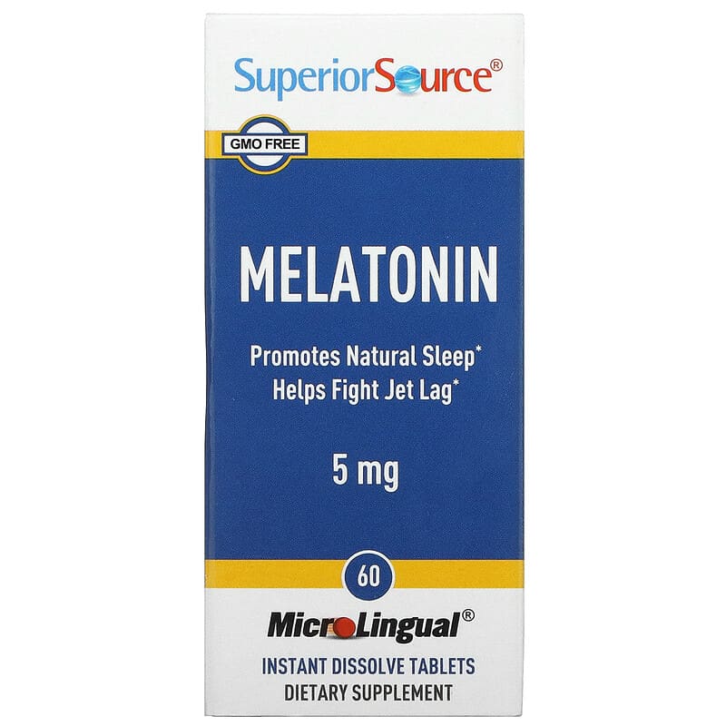 Superior Source Melatonin 5 mg 60 MicroLingual Instant Dissolve viên 1 Superior Source Melatonin 5 mg 60 MicroLingual Instant Dissolve Tablets 076635907403