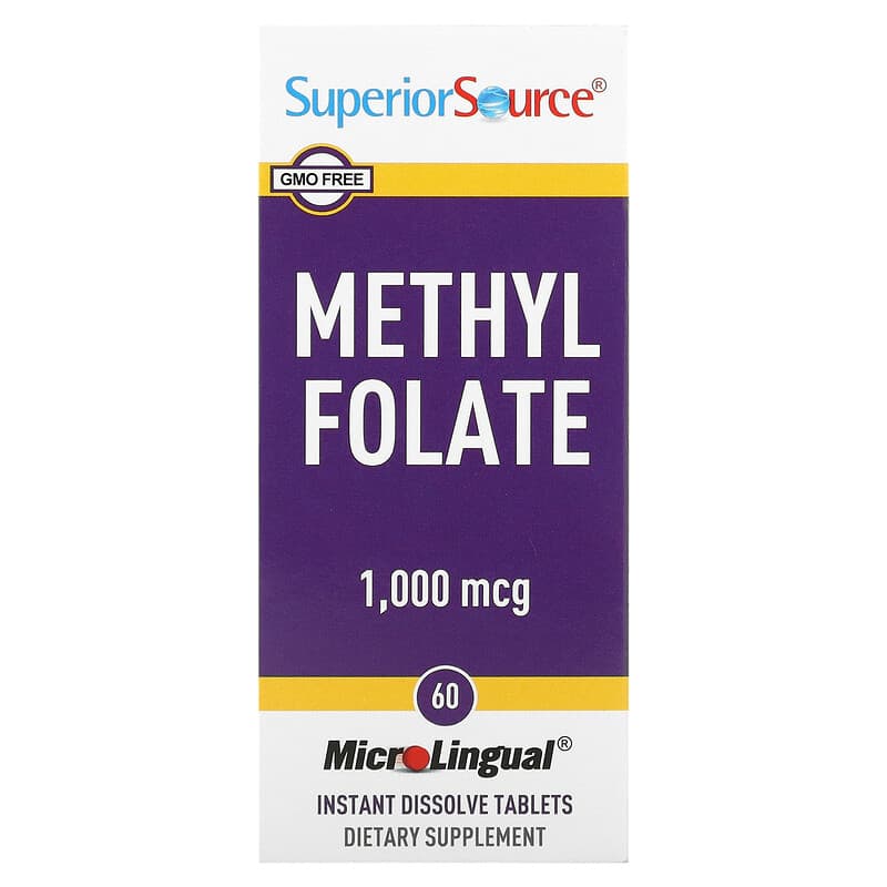 Superior Source Methyl Folate 1,000 mcg 60 viên 1 Superior Source Methyl Folate 1.000 mcg 60 Instant Dissolve Tablets 076635902507
