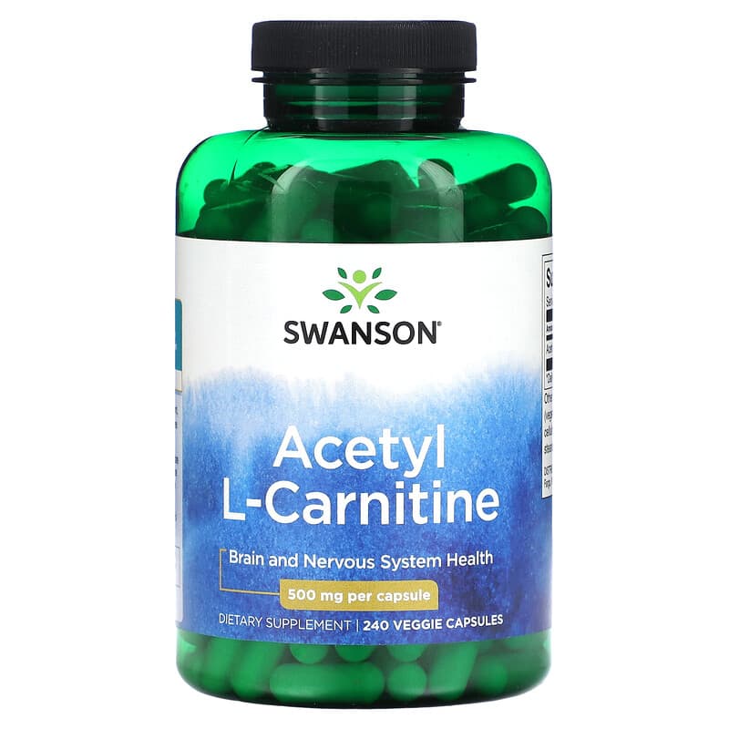 Swanson Acetyl L-Carnitine 500 mg 240 Veggie Capsules 1 Swanson Acetyl L-Carnitine 500 mg 240 Veggie Capsules 087614116501