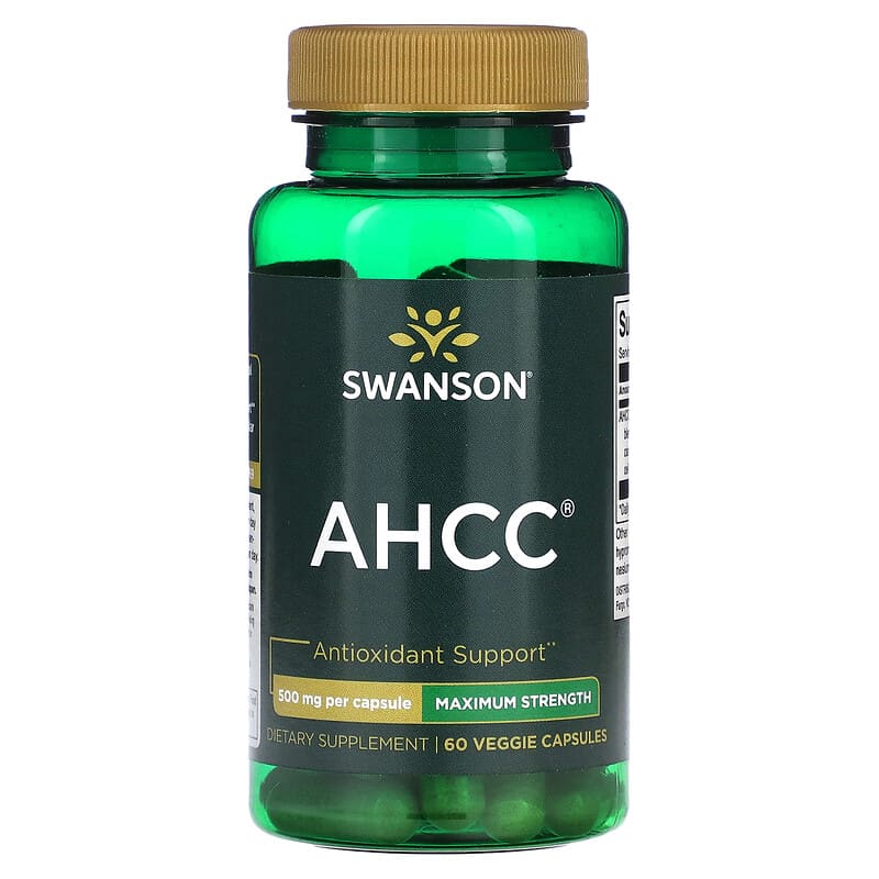 Swanson AHCC Maximum Strength 500 mg 60 Veggie Capsules 1 Swanson AHCC Maximum Strength 500 mg 60 Veggie Capsules 087614210452