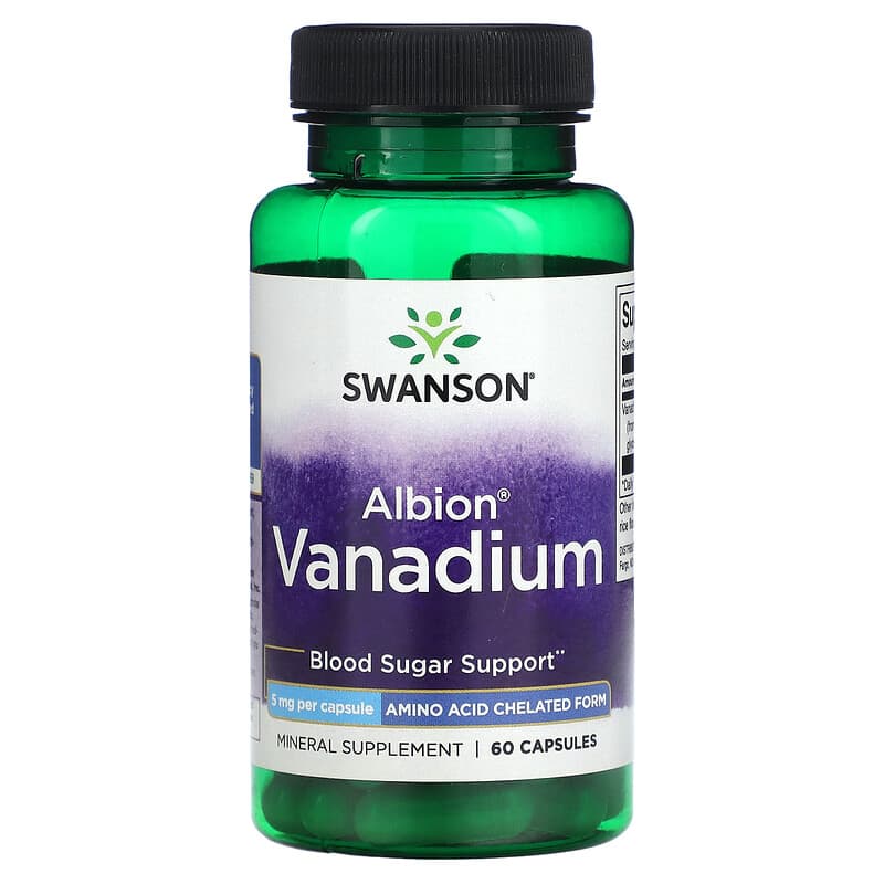 Swanson Albion Vanadium 5 mg 60 Capsules 1 Swanson Albion Vanadium 5 mg 60 Capsules 087614021010