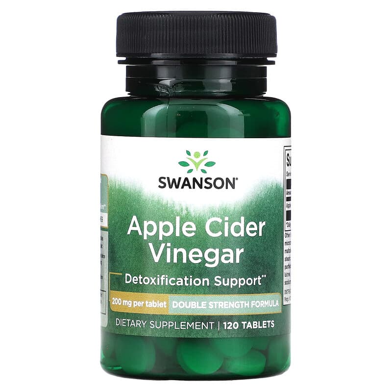 Swanson Apple Cider Vinegar 200 mg 120 Tablets 1 Swanson Apple Cider Vinegar 200 mg 120 Tablets 087614040363