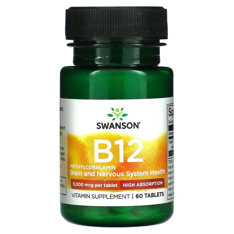 Swanson B12 5,000 mcg 60 viên 1 Swanson B12 5.000 mcg 60 Tablets 087614021225