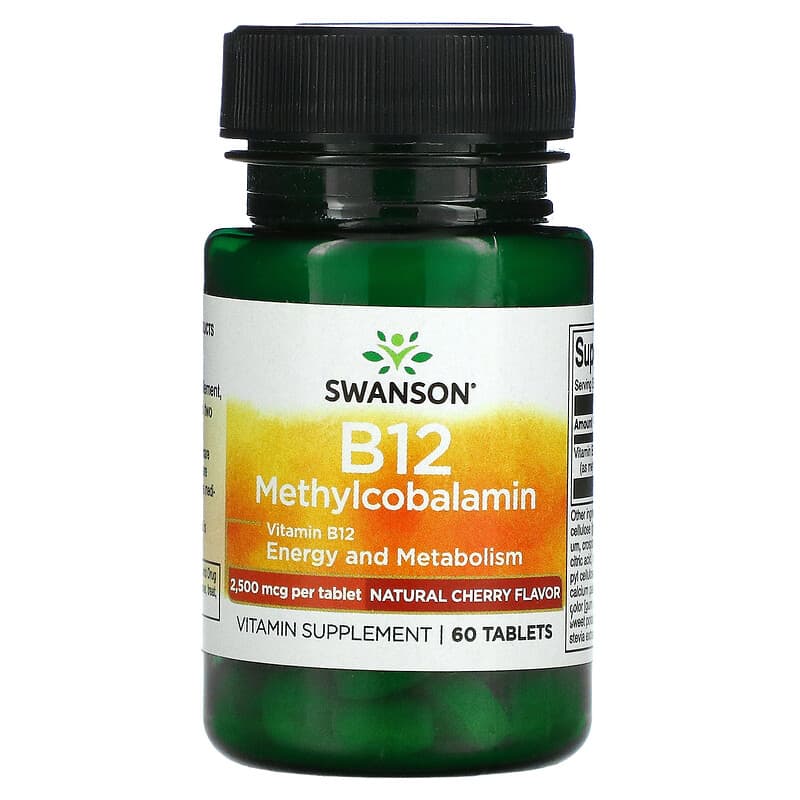 Swanson B12 Methylcobalamin Cherry 60 Tablets 1 Swanson B12 Methylcobalamin Cherry 60 Tablets 087614027838