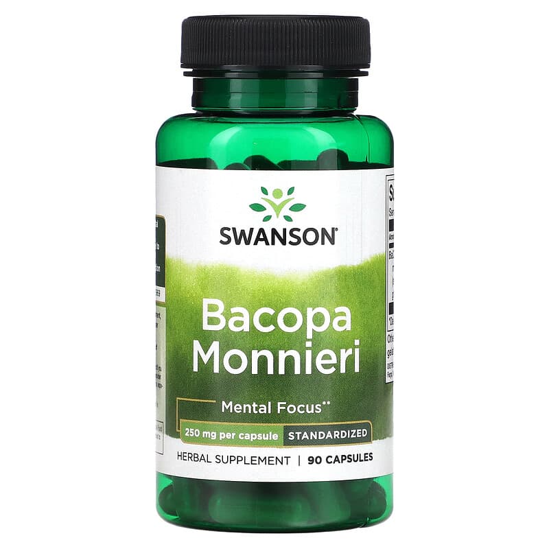Swanson Bacopa Monnieri 250 mg 90 Capsules 1 Swanson Bacopa Monnieri 250 mg 90 Capsules 087614141459