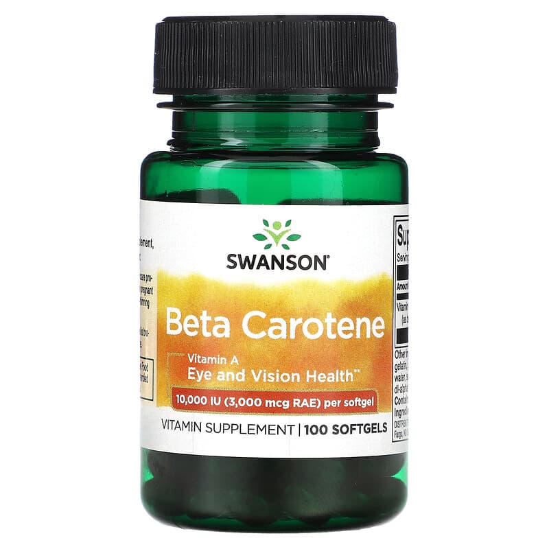 Swanson Beta Carotene 10.000 IU (3.000 mcg RAE) 100 Softgels 1 Swanson Beta Carotene 10.000 IU (3.000 mcg RAE) 100 Softgels 087614010090