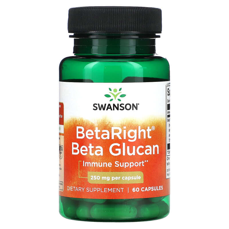 Swanson BetaRight Beta Glucan 250 mg 60 Capsules 1 Swanson BetaRight Beta Glucan 250 mg 60 Capsules 087614021874