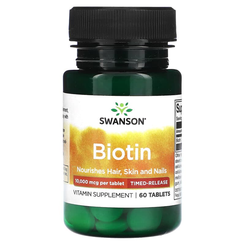 Swanson Biotin Time-Release 10.000 mcg 60 Tablets 1 Swanson Biotin Time-Release 10.000 mcg 60 Tablets 087614027197