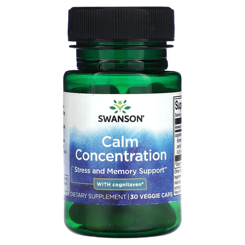 Swanson Calm Concentration with Cognitaven 30 Veggie Caps 1 Swanson Calm Concentration with Cognitaven 30 Veggie Caps 087614118536